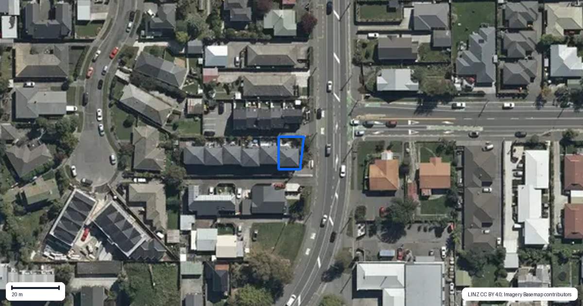Property context map for 1/21 Hills Road, Edgeware, Christchurch