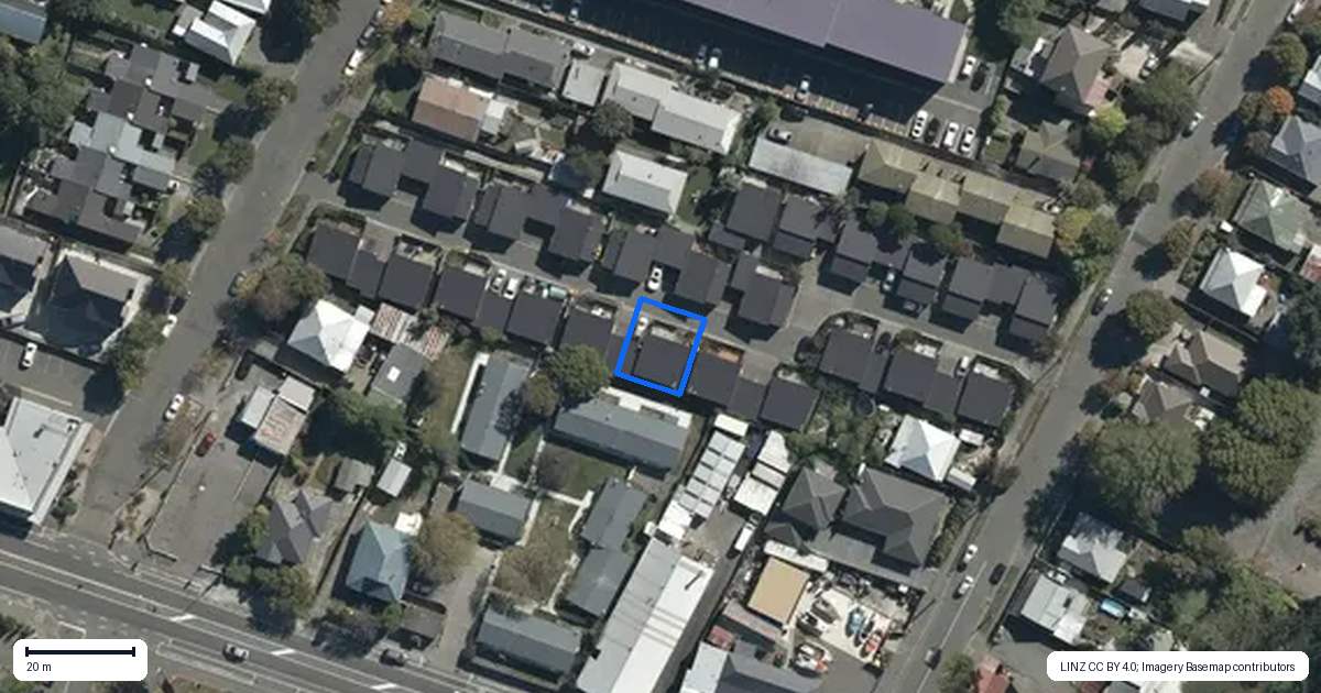Property context map for 12 League Lane, Phillipstown, Christchurch