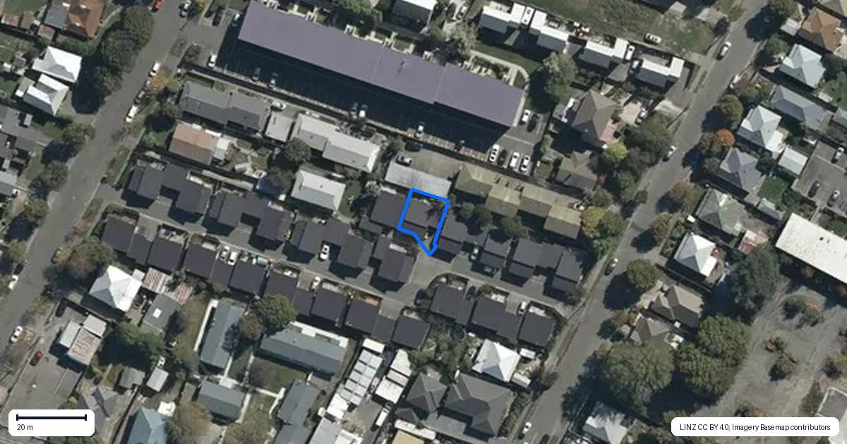 Property context map for 17 League Lane, Phillipstown, Christchurch