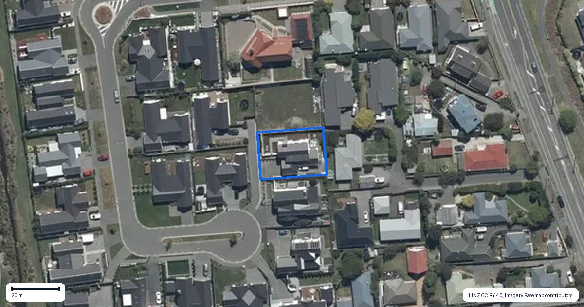 Property context map for 23 Nederland Avenue, Burwood, Christchurch
