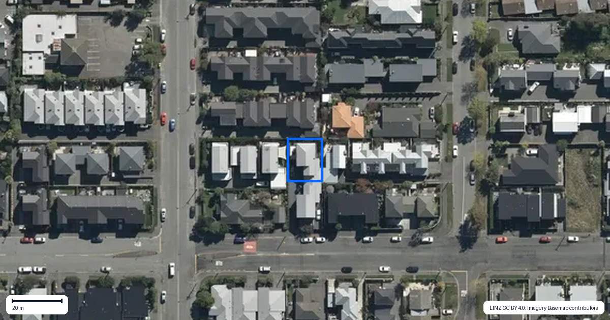 Property context map for 73A Canon Street, St Albans, Christchurch