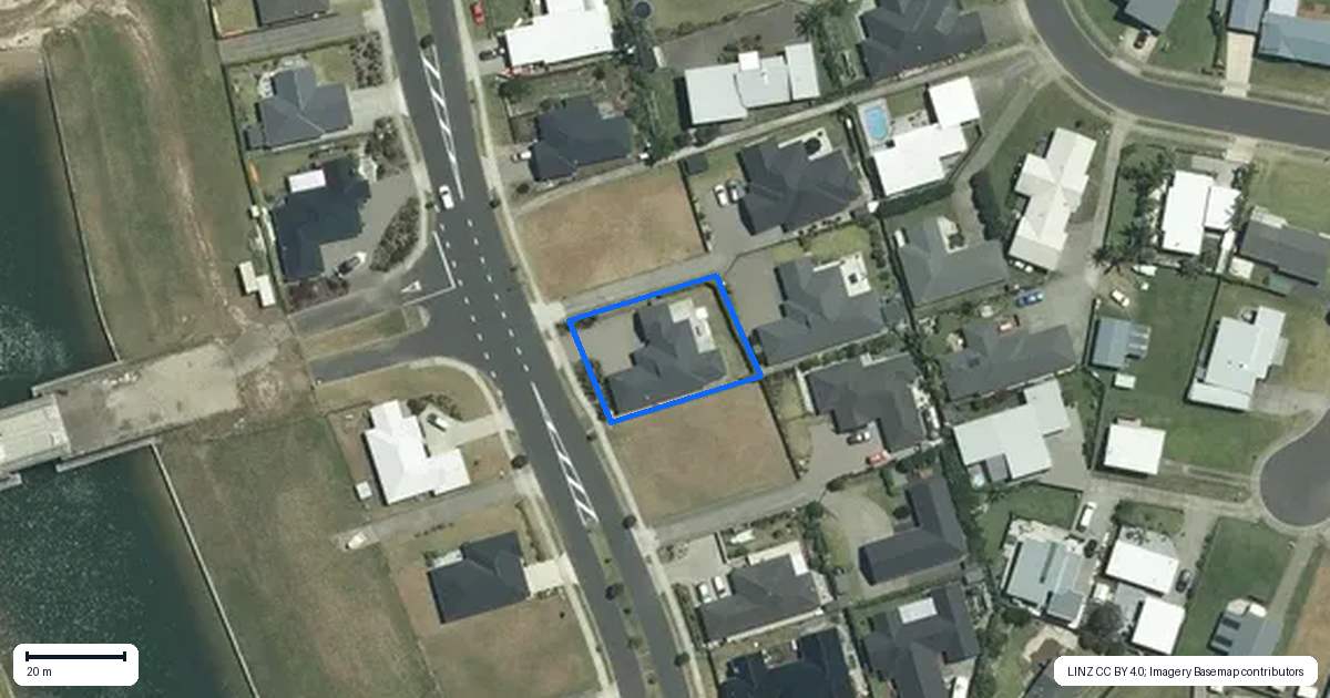 Property context map for 134 Kupe Drive, Whitianga