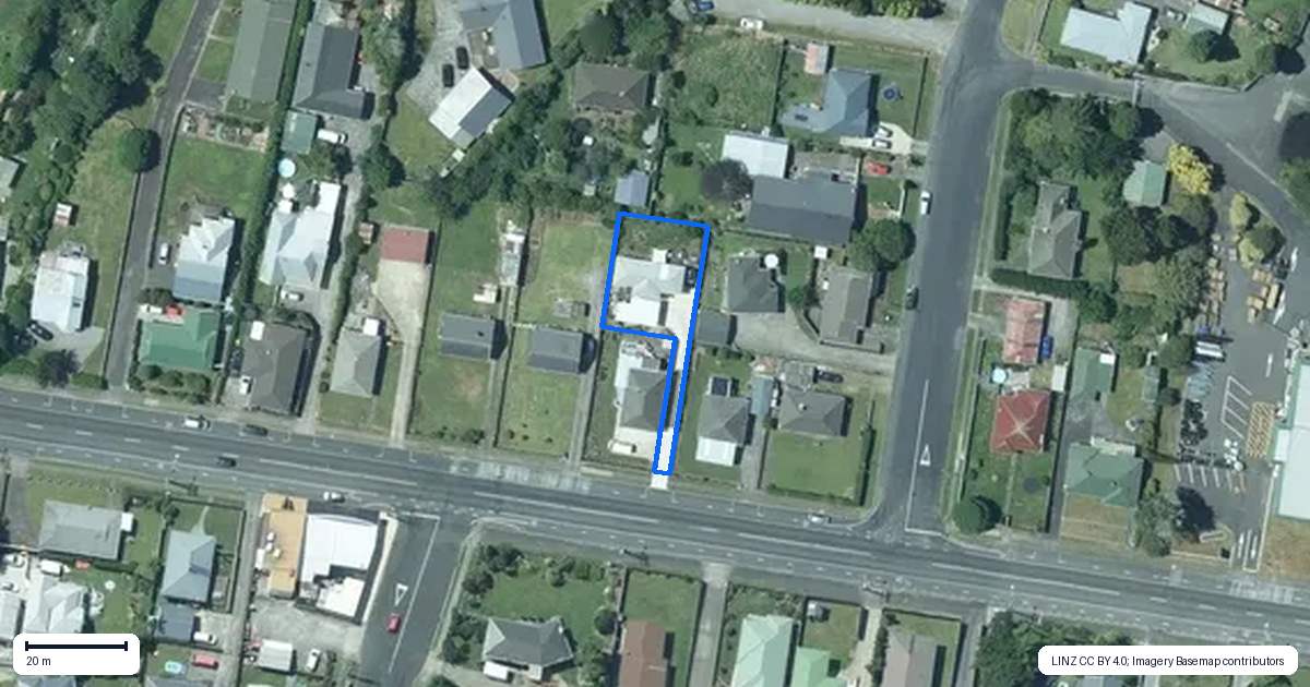 Property context map for 124A Rata Street, Inglewood