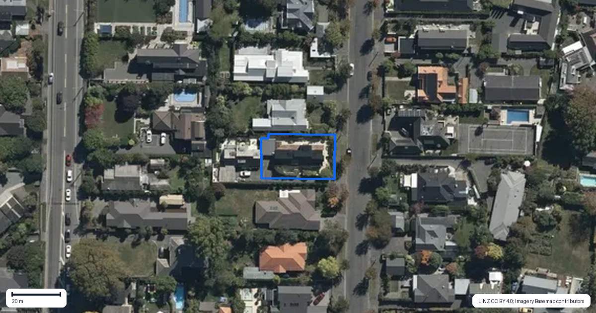 Property context map for 11 Stratford Street, Merivale, Christchurch