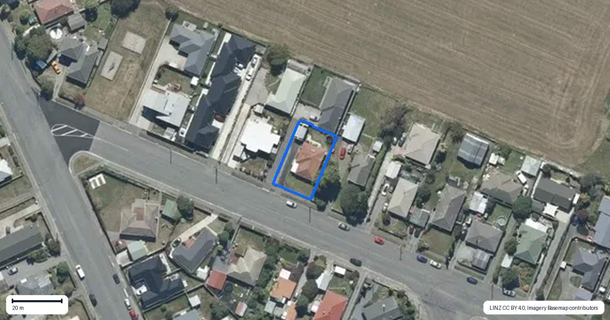 Property context map for 66 Moffett Street, Islington, Christchurch