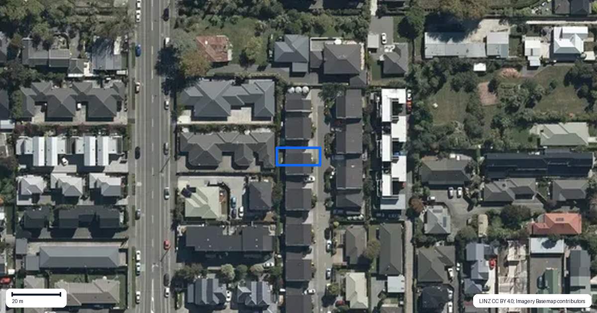 Property context map for 19 Verlamio Lane, Edgeware, Christchurch