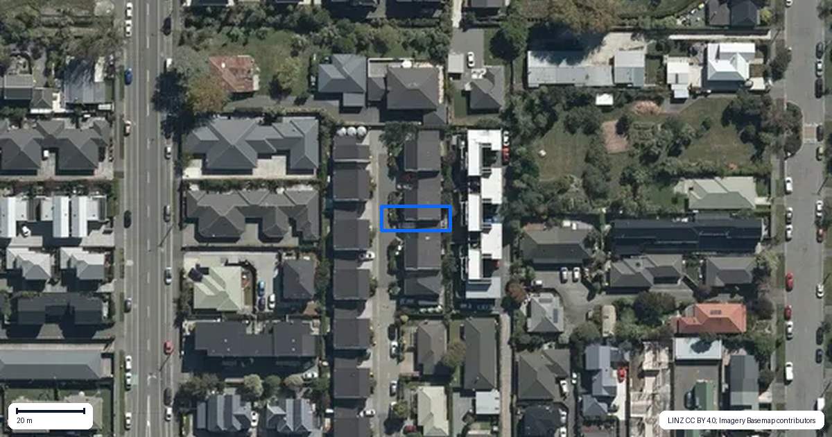 Property context map for 8 Verlamio Lane, Edgeware, Christchurch