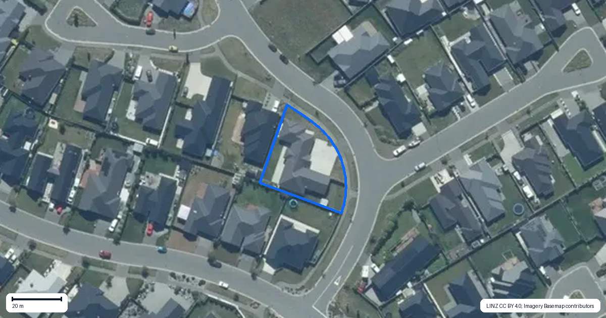 Property context map for 20 Territory Street, Rolleston