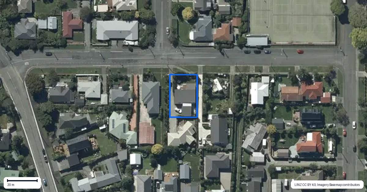 Property context map for 1/6 Roscoe Street, Saint Martins, Christchurch