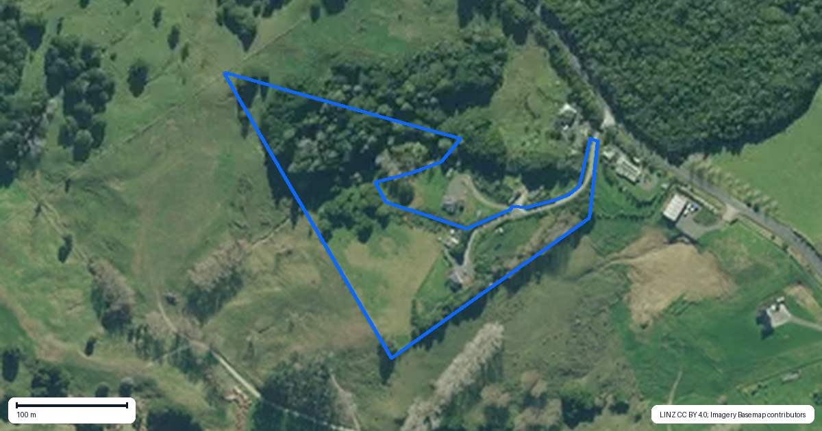 Property context map for 280C Baldrock Road, Kaiwaka