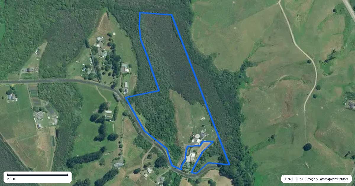 Property context map for 1044 Churchill Road, Pukekawa