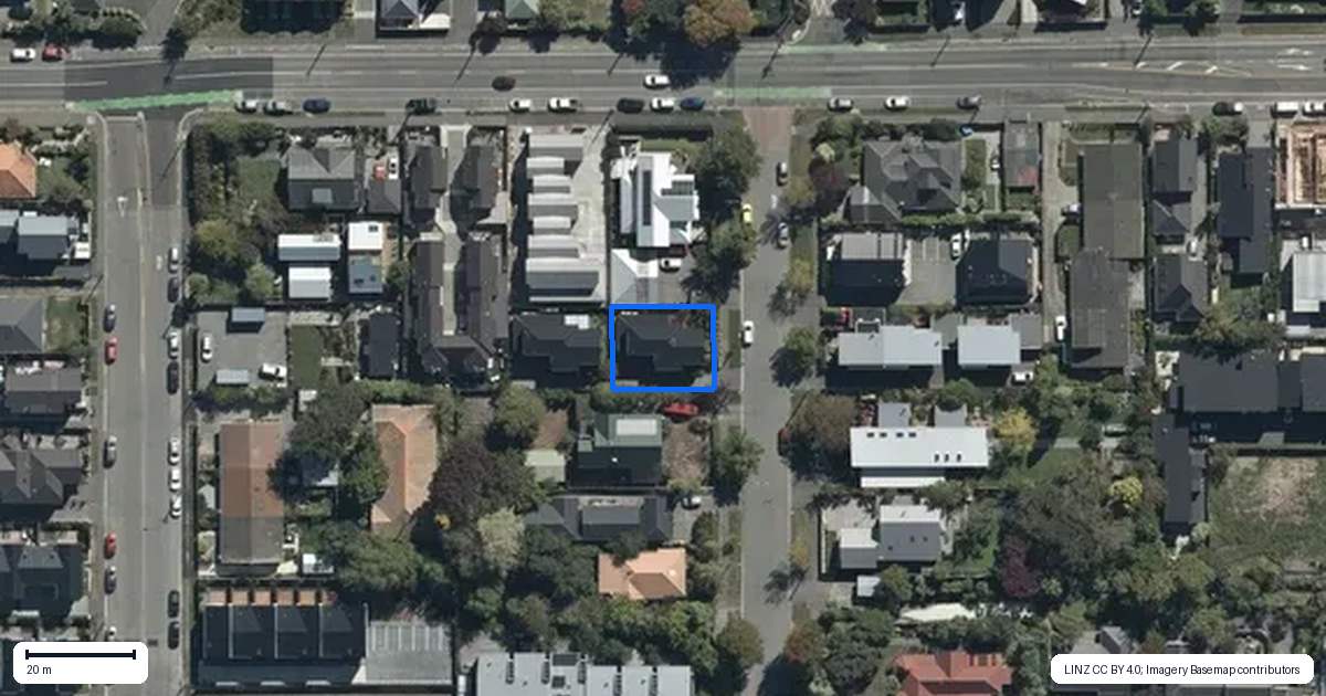 Property context map for 129 Bishop Street, St Albans, Christchurch