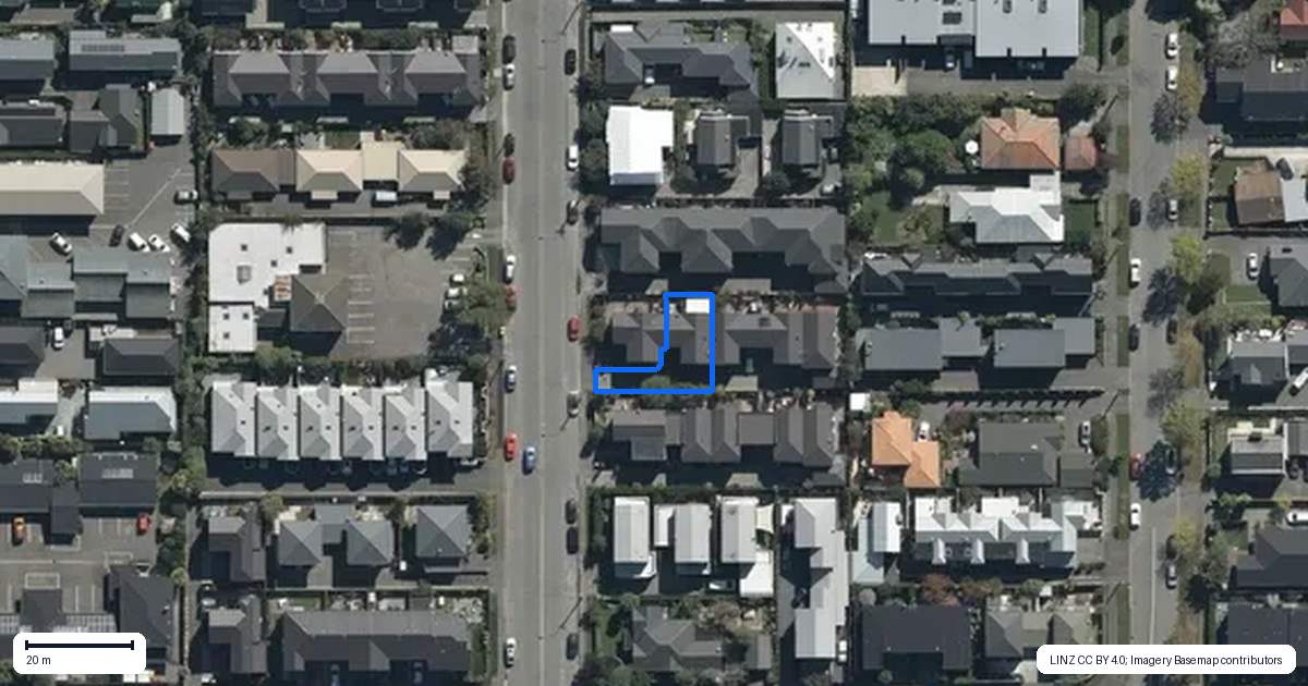 Property context map for 2/484 Manchester Street, St Albans, Christchurch