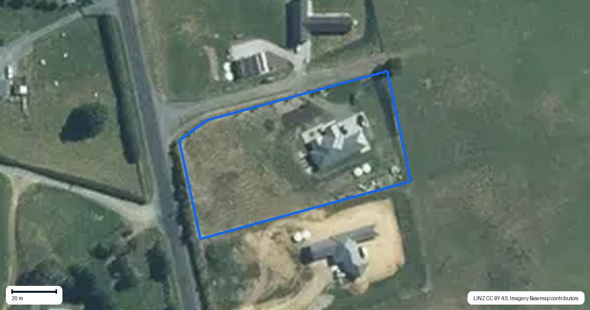 Property context map for 1181B Pokuru Road, Te Kawa, Te Awamutu