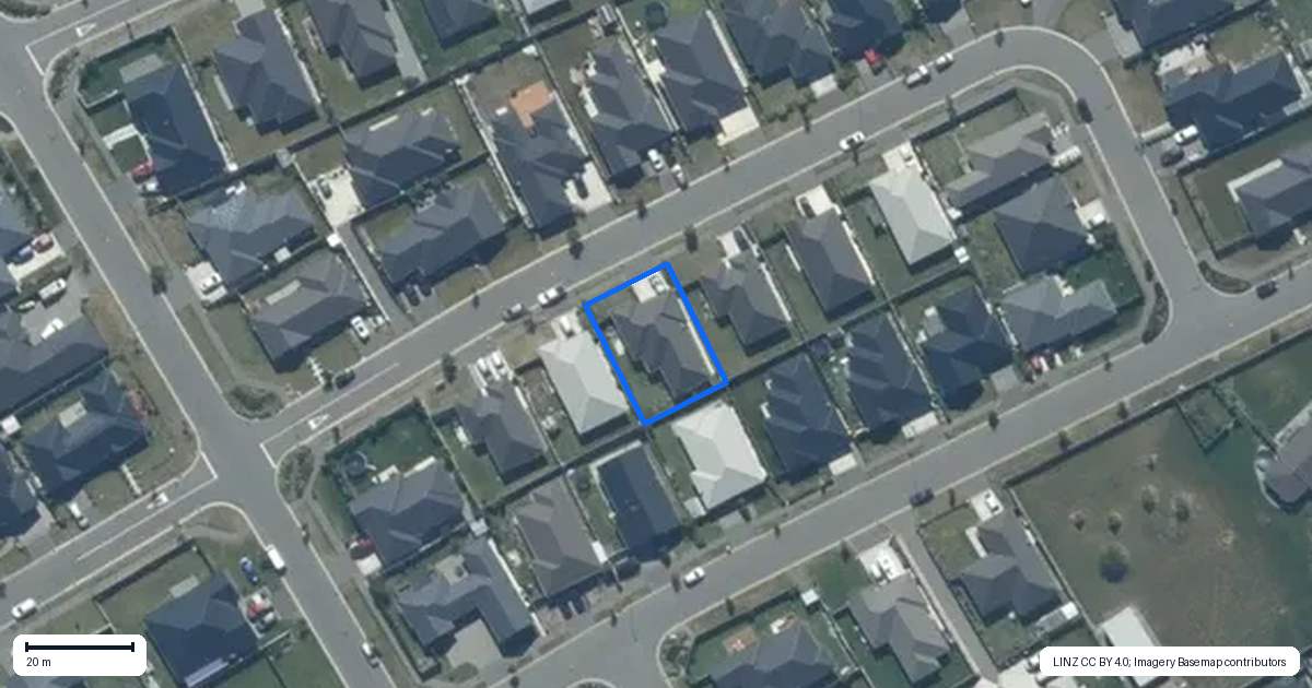 Property context map for 13 Olivia Street, Rolleston