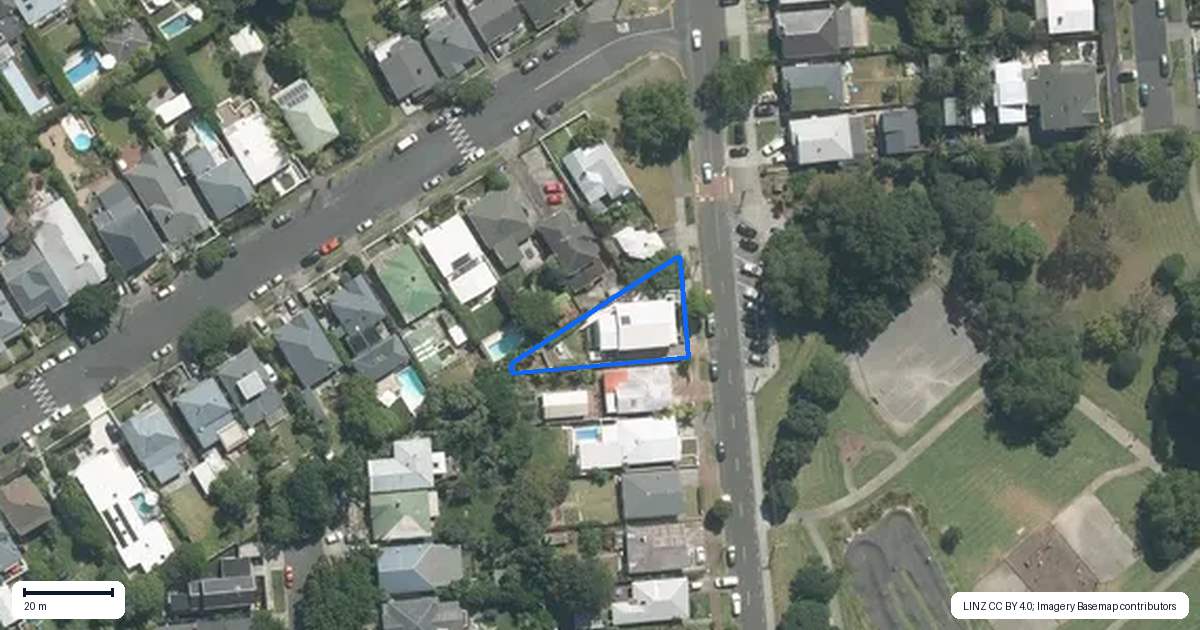 Property context map for 58 Dryden Street, Grey Lynn, Auckland