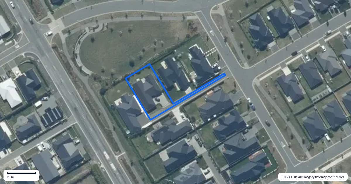 Property context map for 44 Thornborough Drive, Rolleston