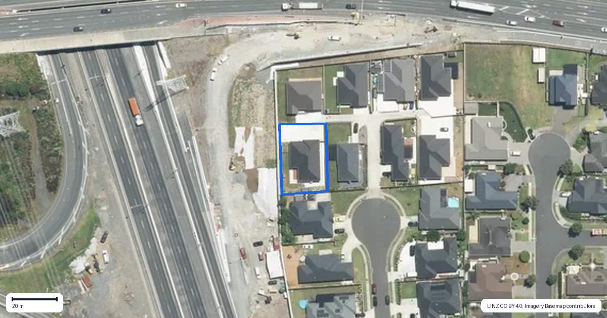 Property context map for 21 Dumas Place, Rosehill, Papakura