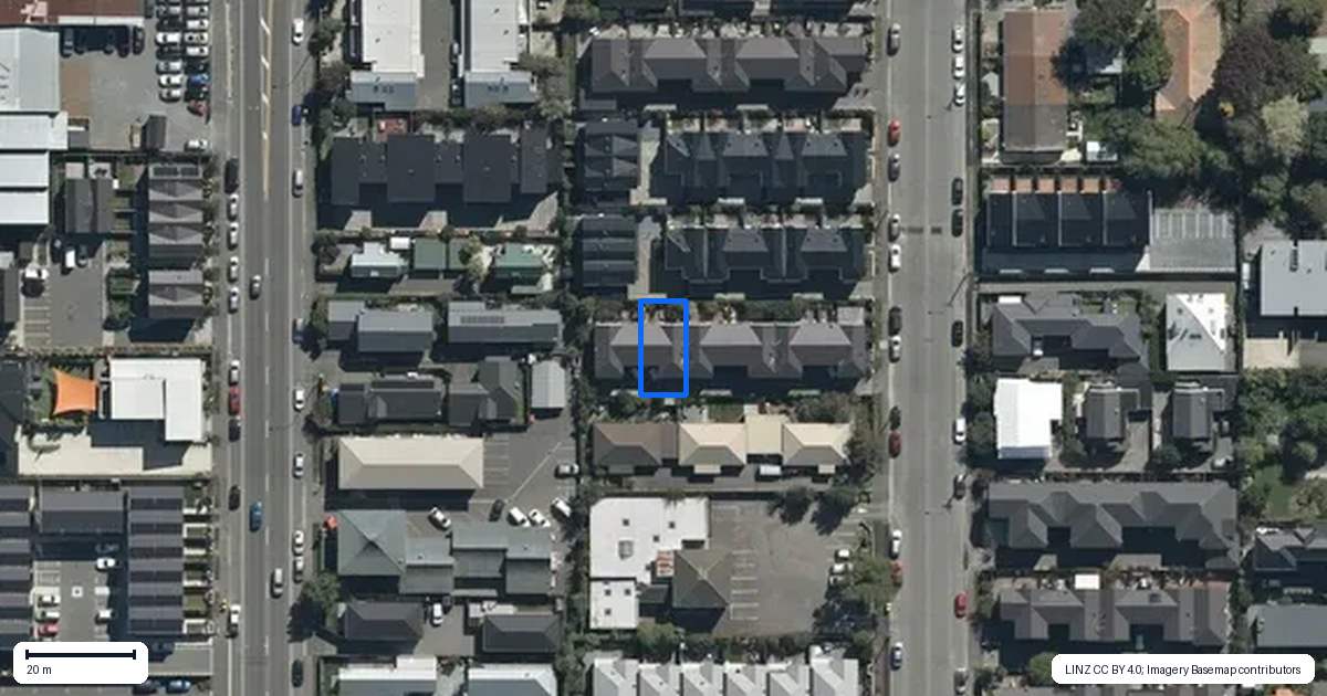 Property context map for 5/555 Manchester Street, St Albans, Christchurch