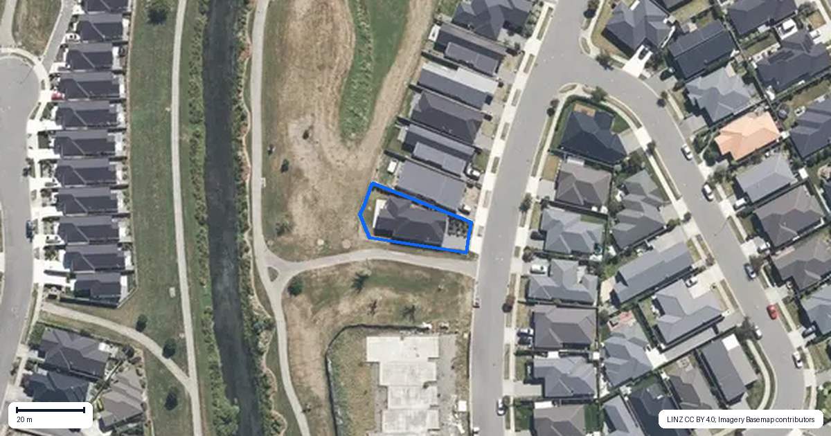 Property context map for 41 Streamside Terrace, Kaiapoi