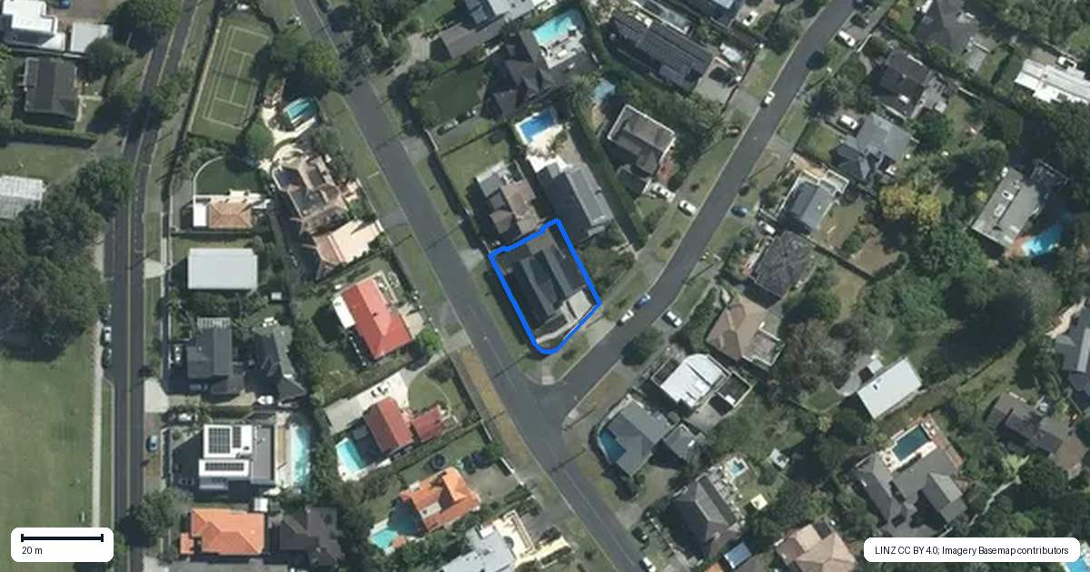 Property context map for 14 Dudley Road, Mission Bay, Auckland