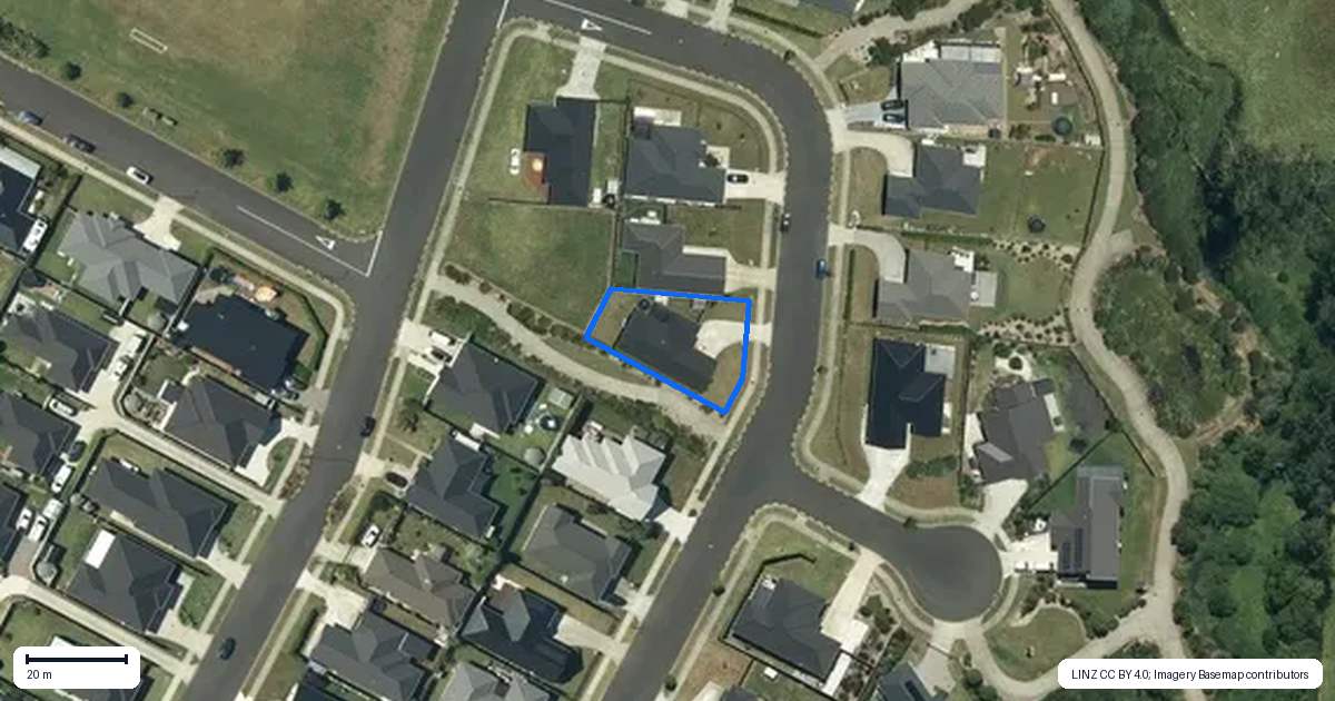 Property context map for 45 Rapana Drive, Tuakau