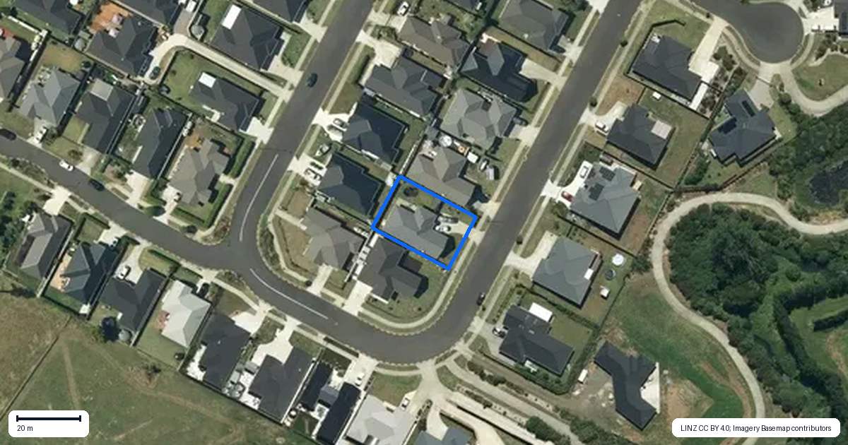 Property context map for 33 Rapana Drive, Tuakau