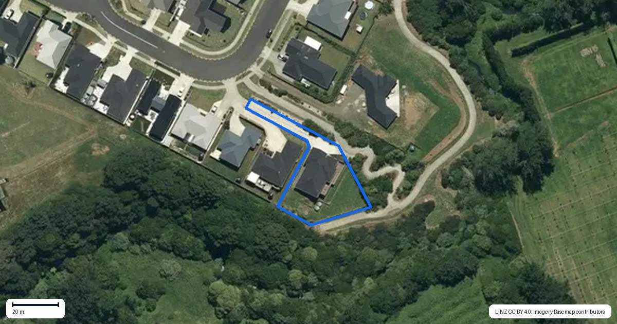 Property context map for 54 Rapana Drive, Tuakau