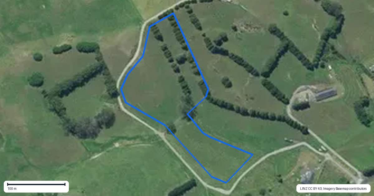 Property context map for 125C Hupara Road, Pakaraka, Moerewa