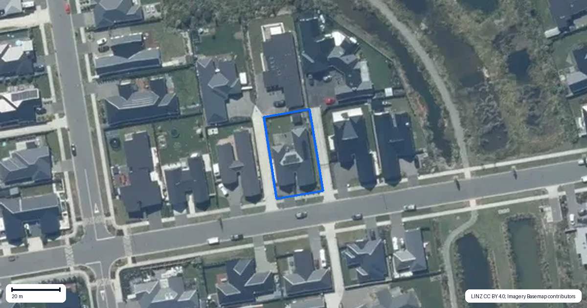 Property context map for 44 Te Raki Drive, Lincoln