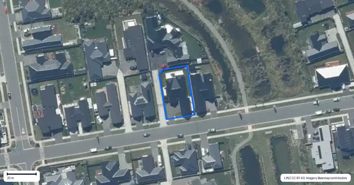 Property context map for 40 Te Raki Drive, Lincoln