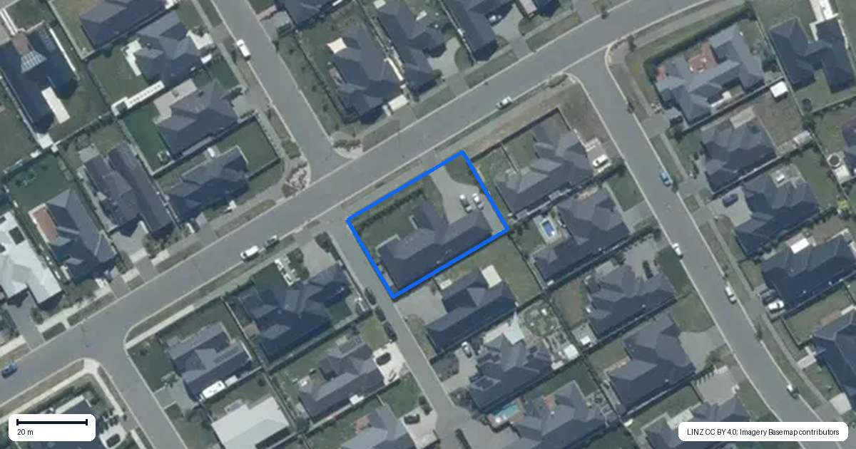 Property context map for 23 Lanner Drive, Rolleston