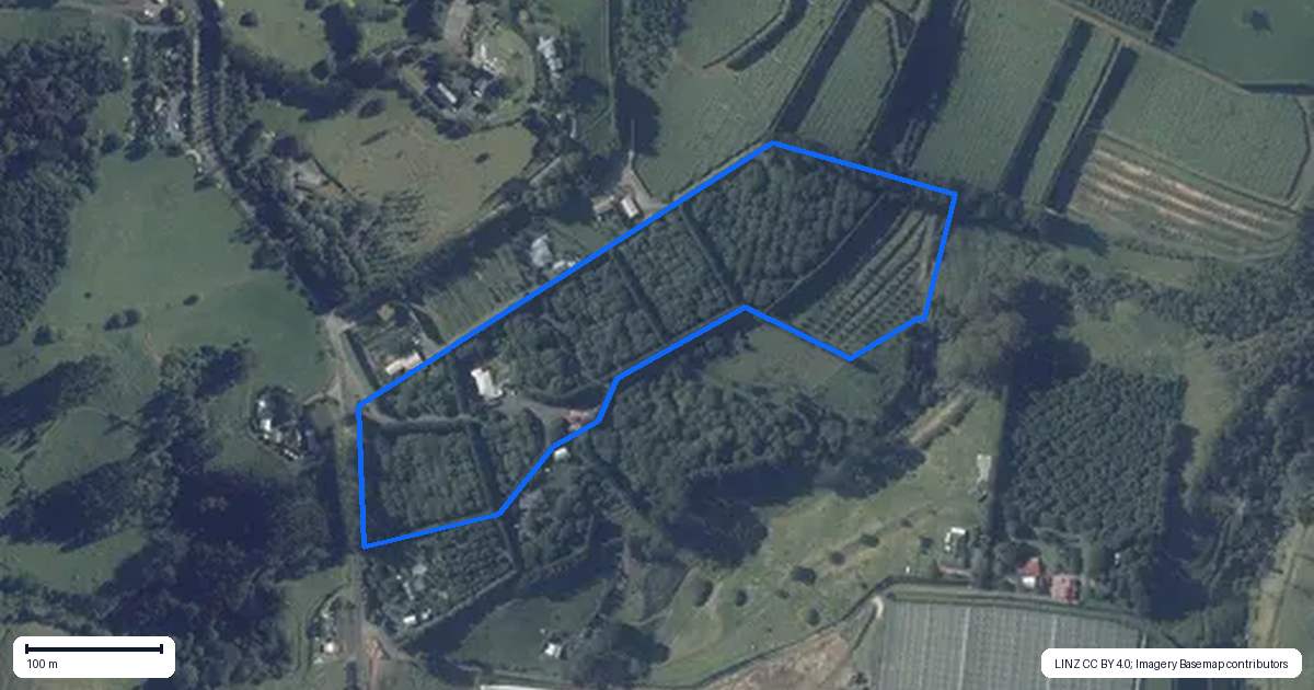 Property context map for 261 Wainui South Road, Whakamarama