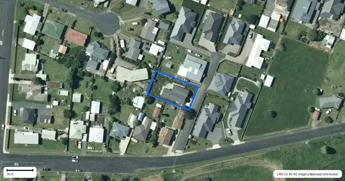 Property context map for 1 Wood Lane, Otorohanga