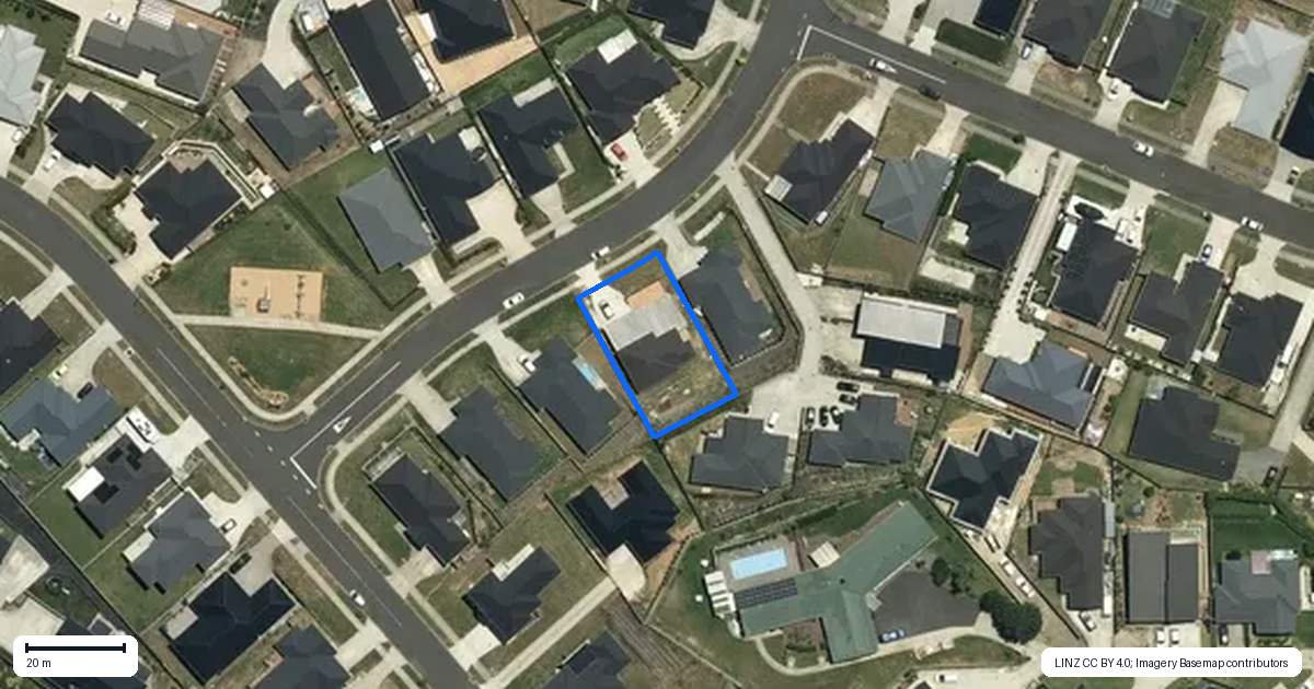 Property context map for 15 James Elliot Way, Pokeno