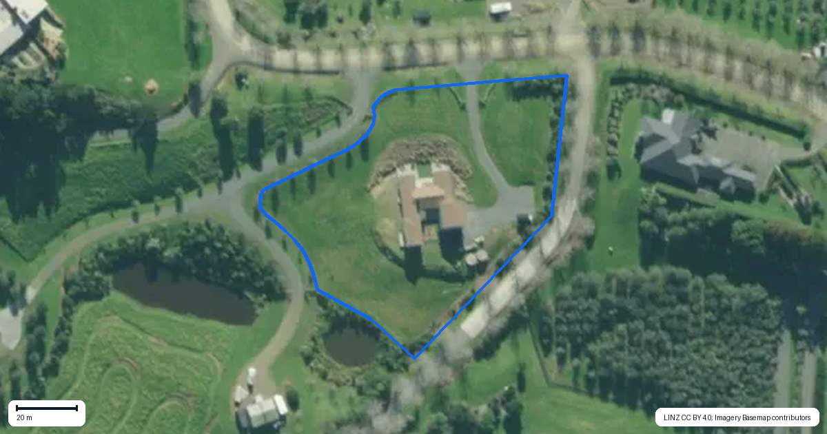 Property context map for 448 King Road, Mangawhai