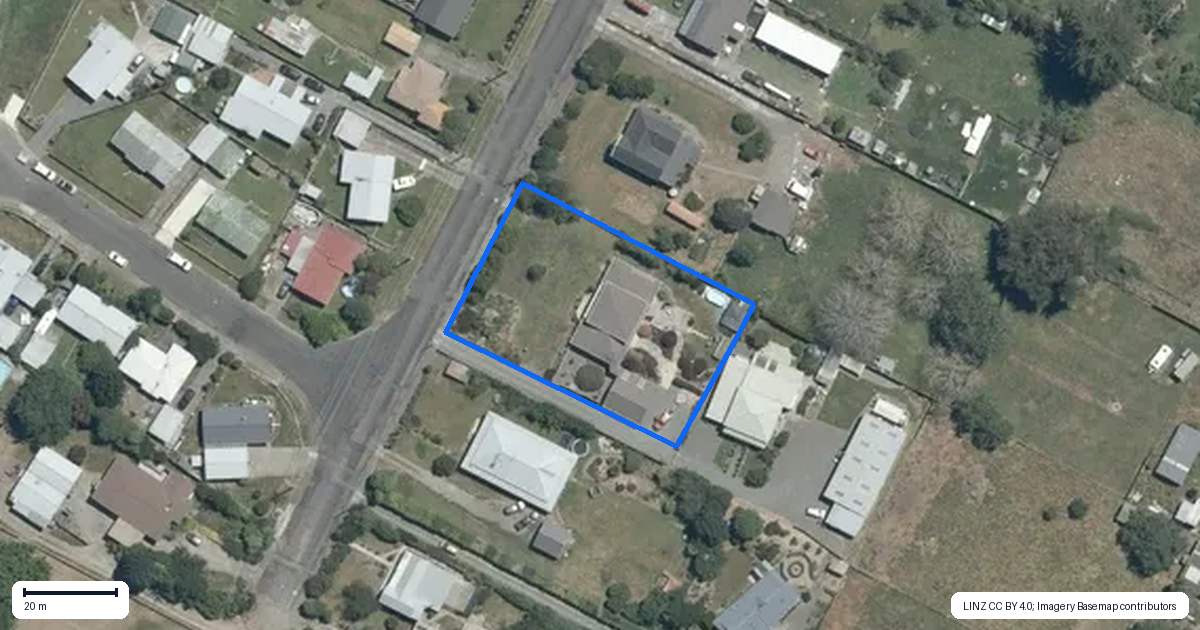 Property context map for 20 Bennett Street, Waipawa
