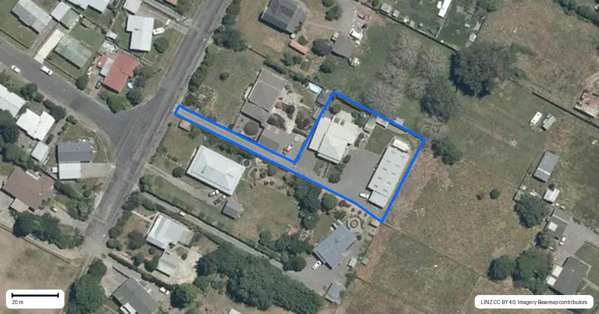 Property context map for 20A Bennett Street, Waipawa