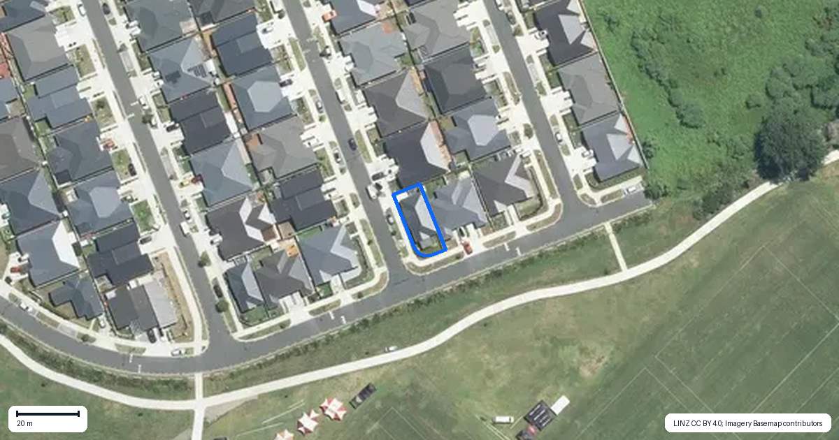 Property context map for 1 Kutukutu Street, Takanini, Auckland