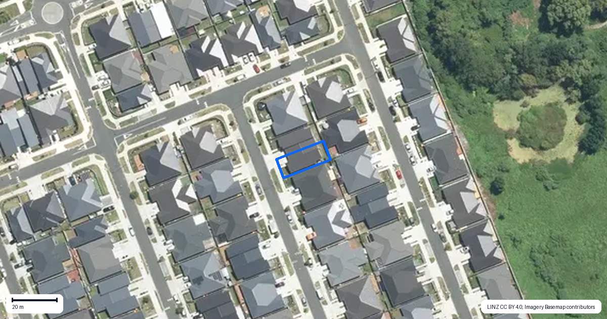 Property context map for 23 Kutukutu Street, Takanini, Auckland