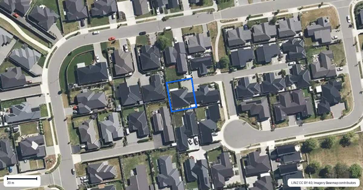 Property context map for 5 Roche Court, Rangiora