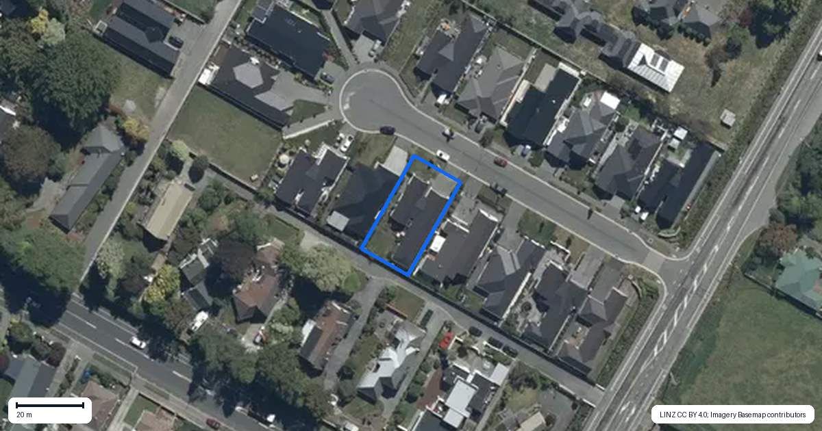 Property context map for 9 Amberite Place, Harewood, Christchurch