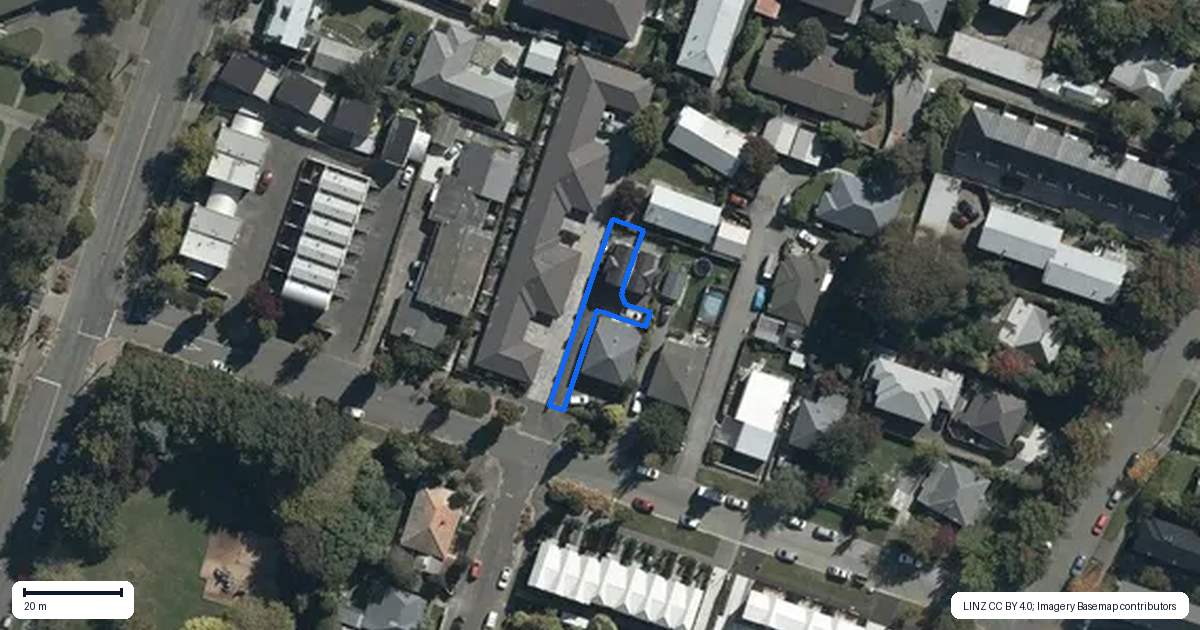 Property context map for 17A Cross Street, Phillipstown, Christchurch