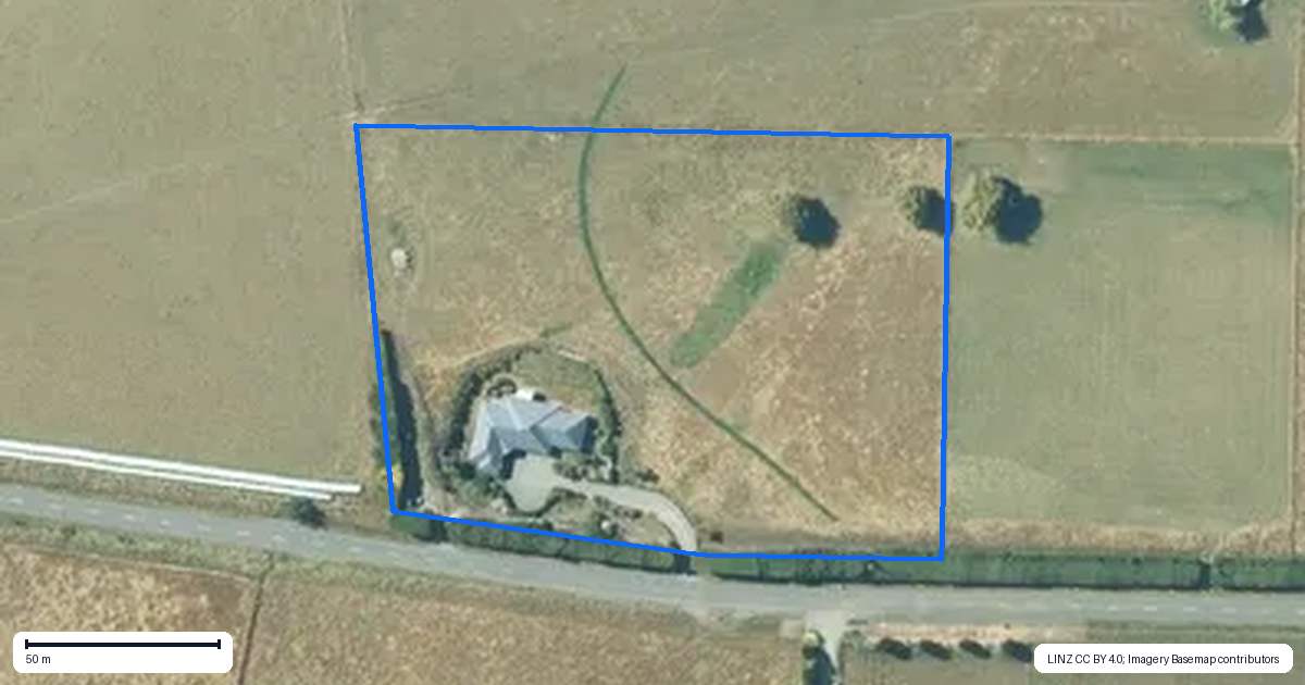 Property context map for 390 Hadlow Road, Claremont, Timaru