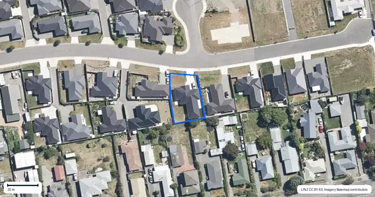 Property context map for 18 Grey View Grove, Rangiora