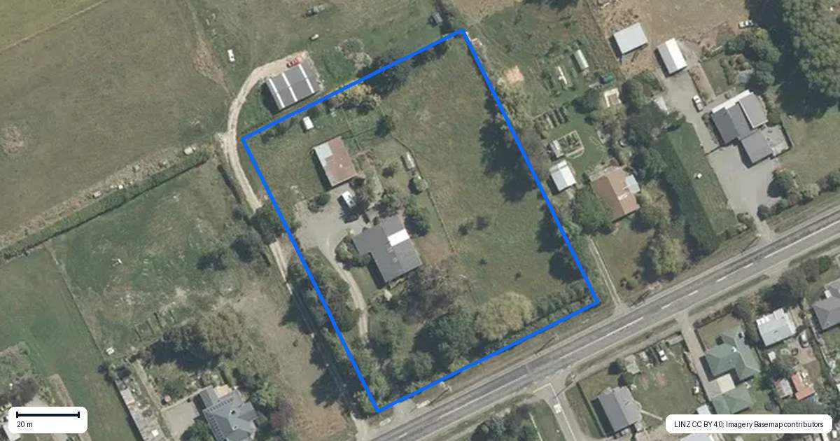 Property context map for 72 Timaru Road, Waimate
