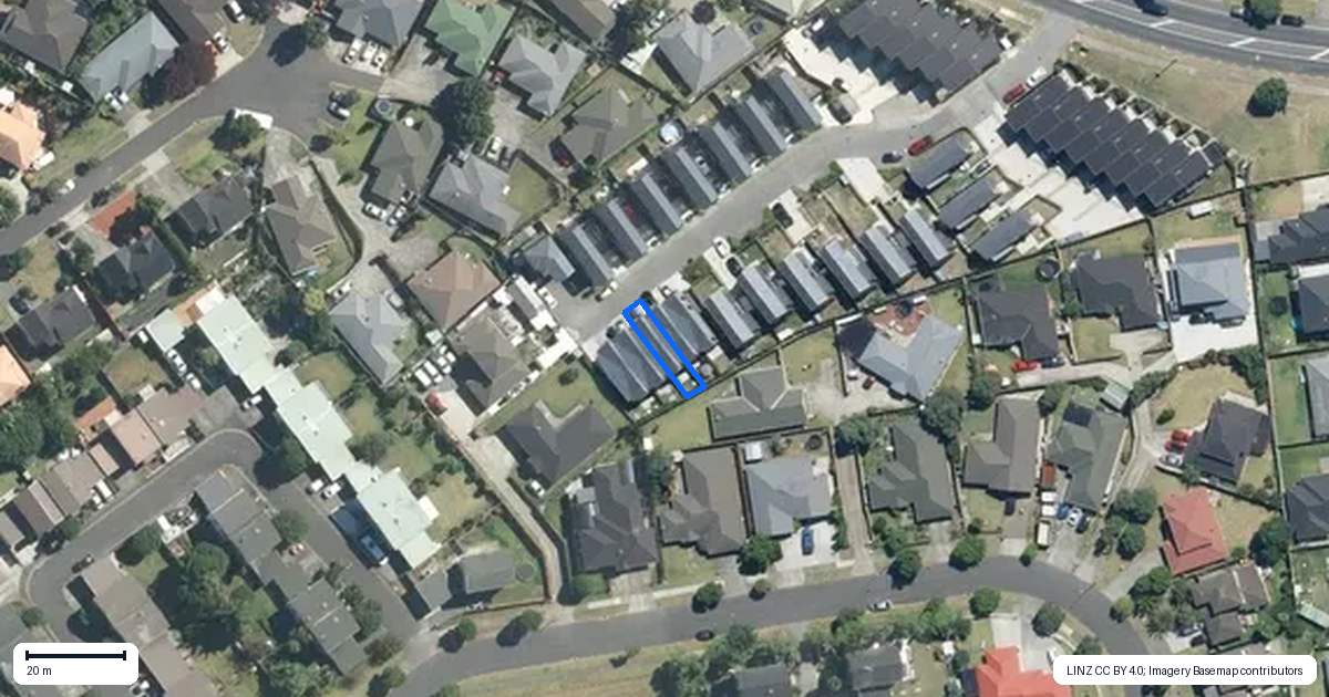 Property context map for 20 Otaimako Place, Mangere, Auckland