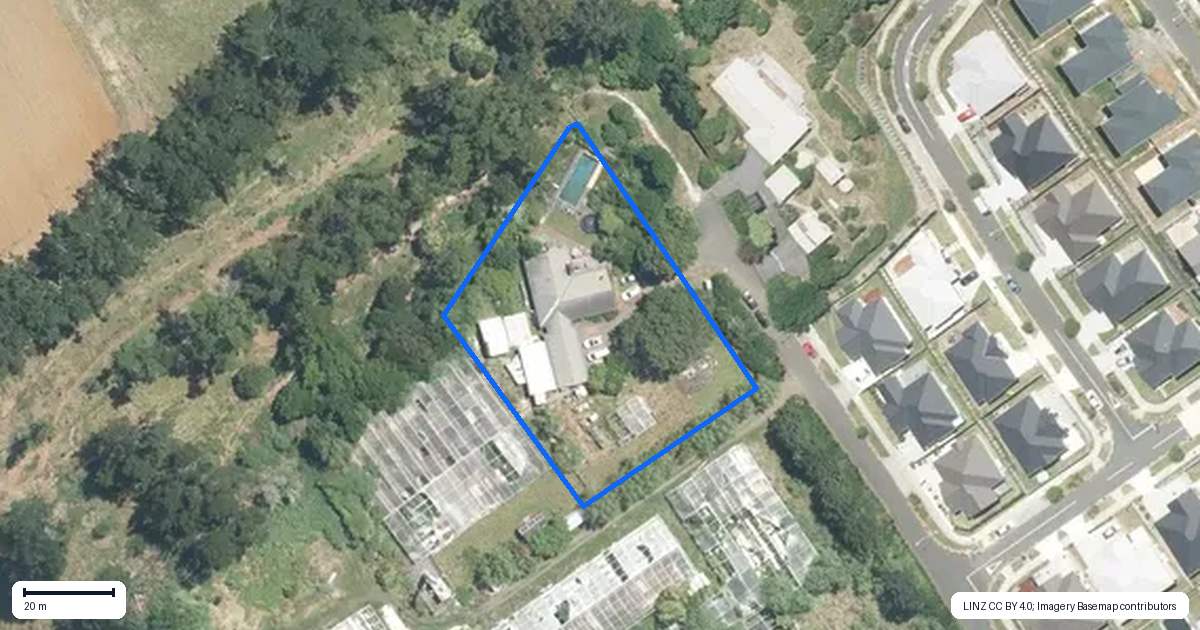 Property context map for 57 Adams Road South, Pukekohe