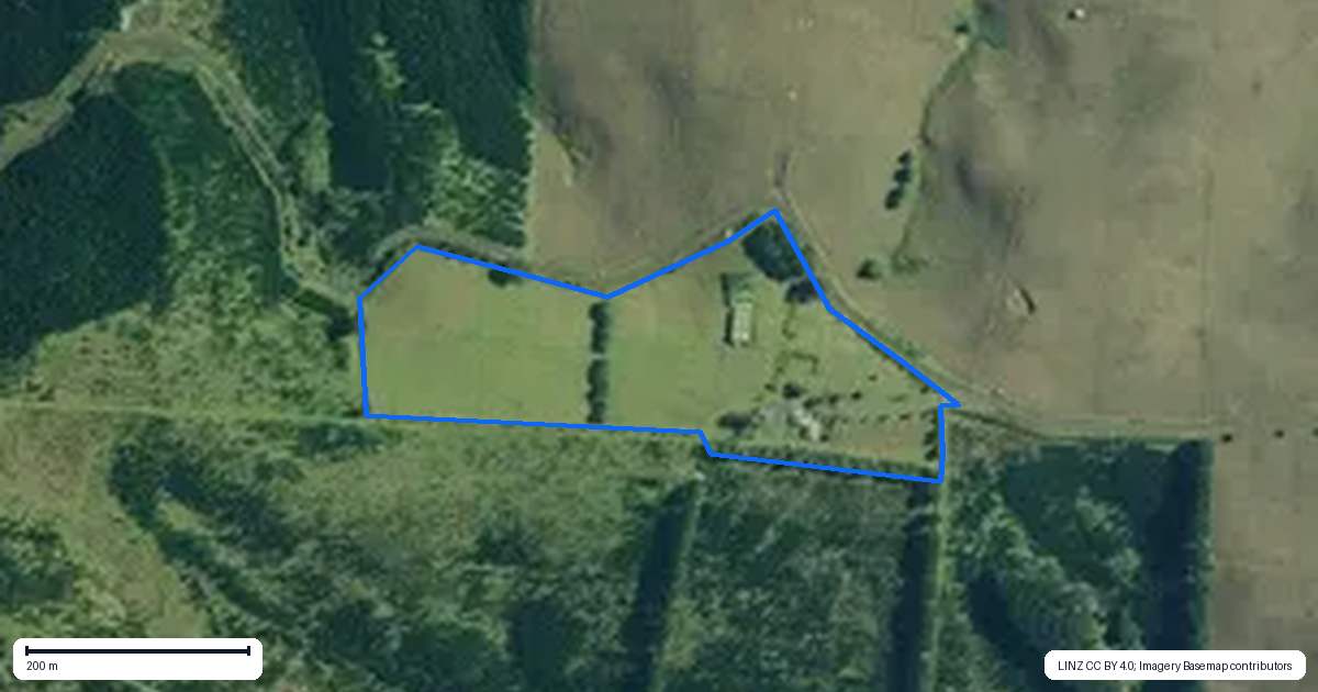 Property context map for 413 Monteith Road, Aranga