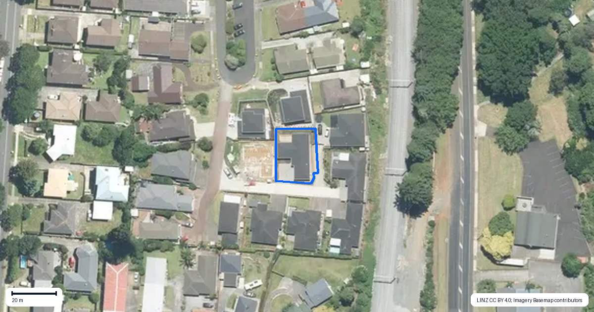 Property context map for 20B Reidy Place, Pukekohe